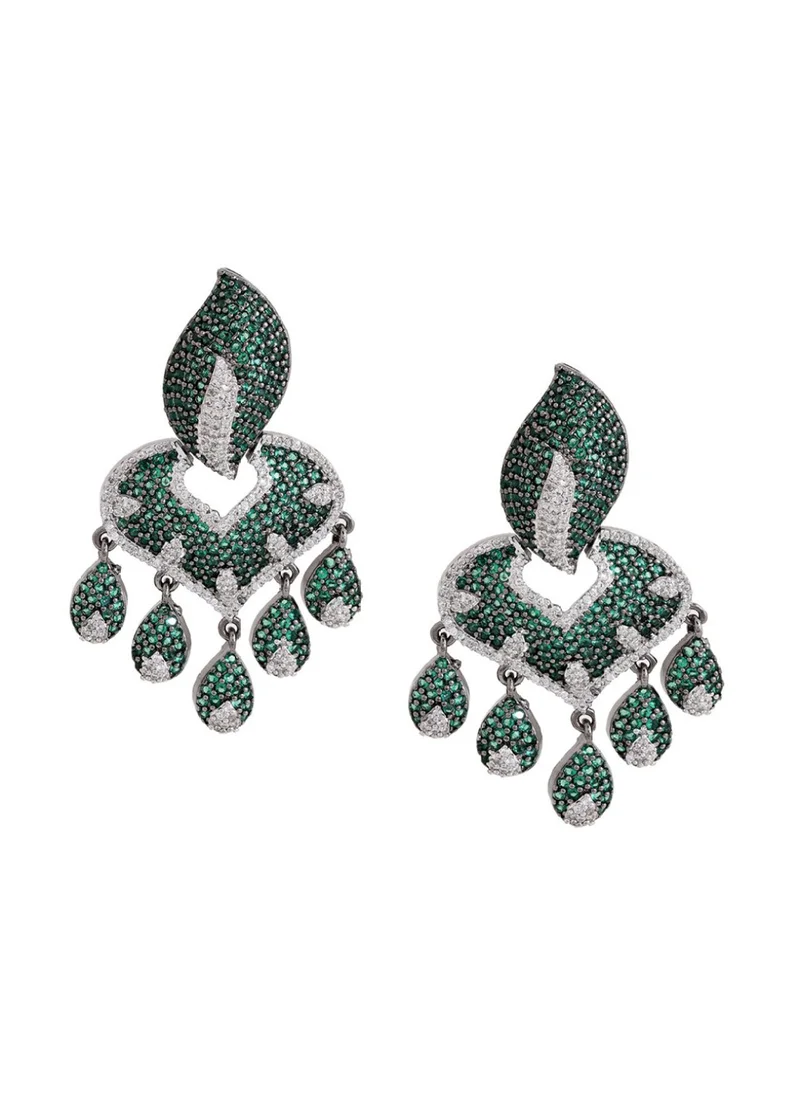 Priyaasi American Diamond Studded Drop Earrings