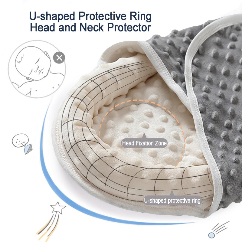 JANE بطانية سواتل أسنيو كيت للمواليد الجدد، لفات سواتل للأطفال من 0-3 أشهر، بطانية سواتل ناعمة، سواتل للمواليد الذكور والإناث (بيج رمادي) - Image 2