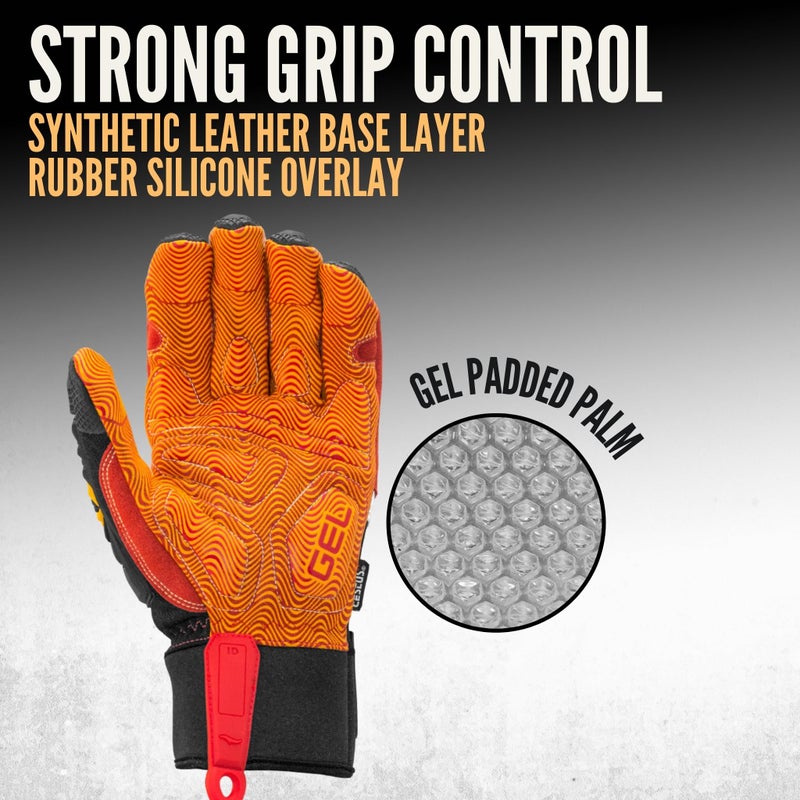 Cestus 8032, Impact Gloves with Grip, Gel Padded Palm, Polycarbonate Knuckle, Heavy Duty Safety Work Gloves (2X-Large) - Image 3
