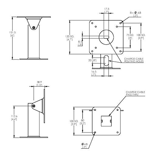TABcare 180 Tilting 360 Rotating Metal Mount Support 75x75 100x100 VESA Used as Desktop Stand or Wall Mount(Black) - Image 4