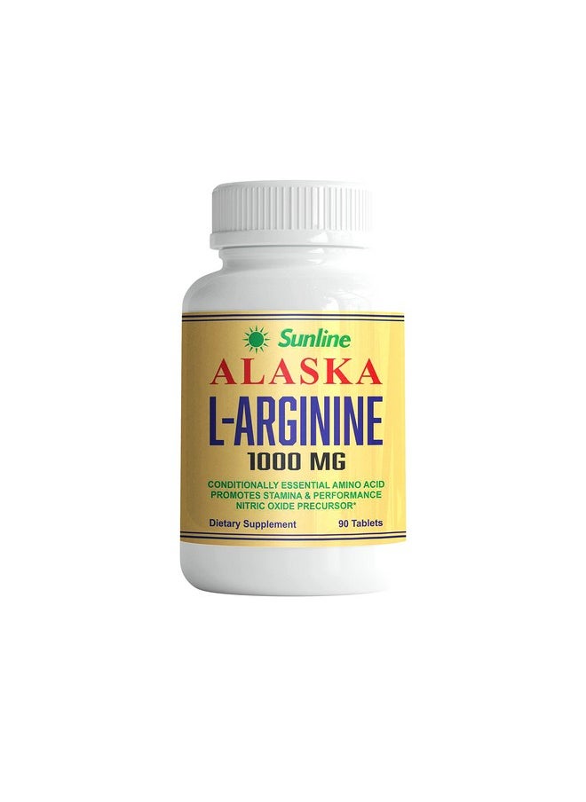 Sunline Alaska L-Arginine | Dietary Supplement | 1000Mg, 90 Tablets - Premium Amino Acid Support For Cardiovascular Health And Nitric Oxide Production  - Image 1