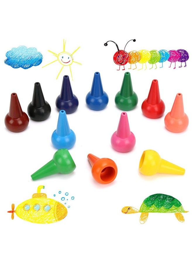 Smlper Jumbo Crayons For Toddlers 12 Colors Finger Paint Palm Grip Crayons For Babies Washable Wax Crayons Safe For Kids Children Boys And Girls  - Image 2