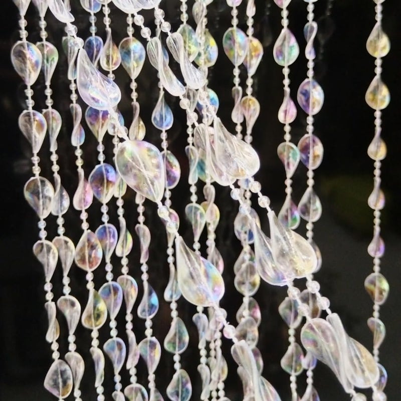 ave split Beaded Curtain Doorways Star Acrylic Hanging Door Beads String Curtains Tassel Room Divider Screen Decor for Doorway Window Living Room Wedding 054fy (Shiny Transparent) - Image 2