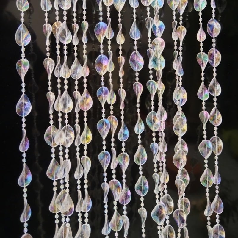 ave split Beaded Curtain Doorways Star Acrylic Hanging Door Beads String Curtains Tassel Room Divider Screen Decor for Doorway Window Living Room Wedding 054fy (Shiny Transparent) - Image 1