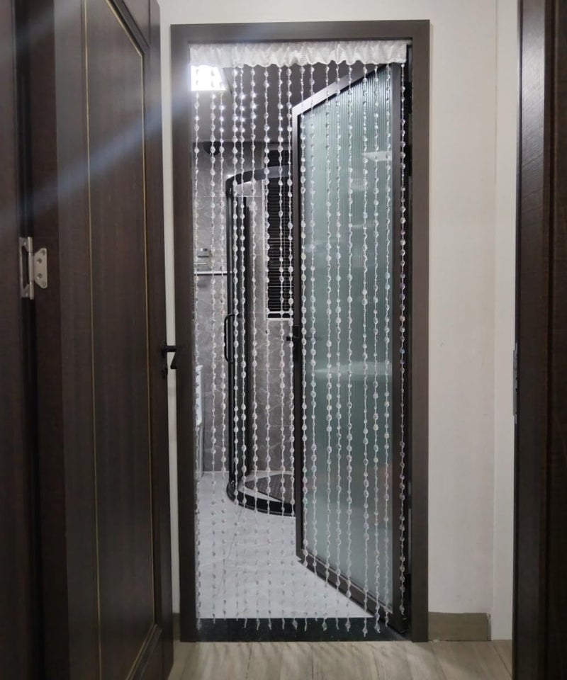 ave split Beaded Curtain Doorways Star Acrylic Hanging Door Beads String Curtains Tassel Room Divider Screen Decor for Doorway Window Living Room Wedding 054fy (Shiny Transparent) - Image 5