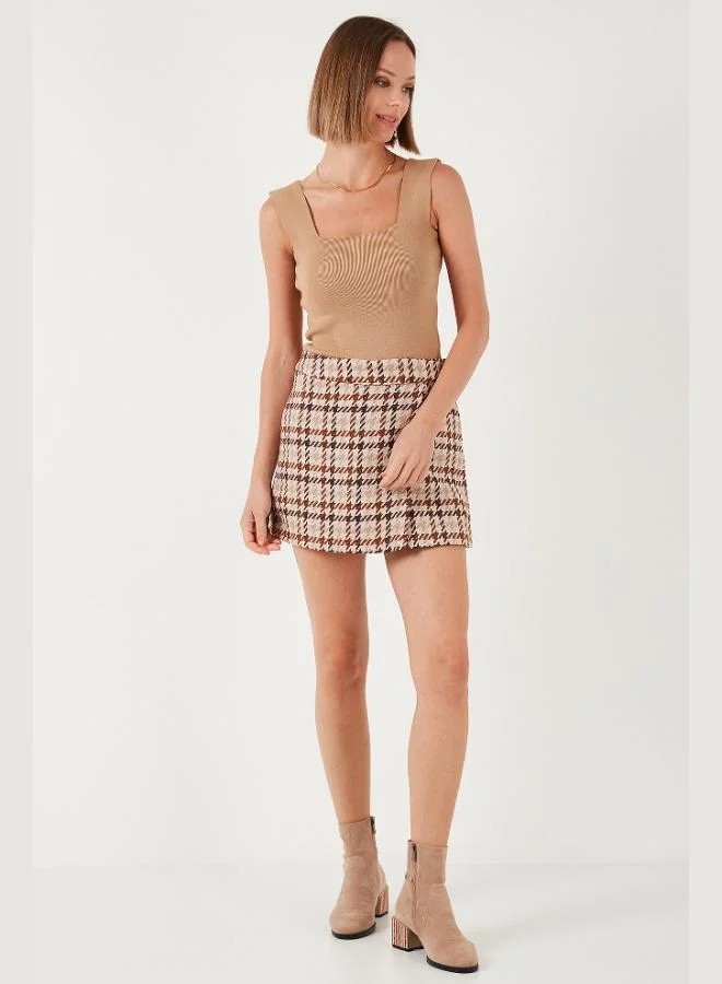 Lela Lela Cotton Blend Regular Fit Winter Short Skirt Women's SHORT SKIRT 61100015