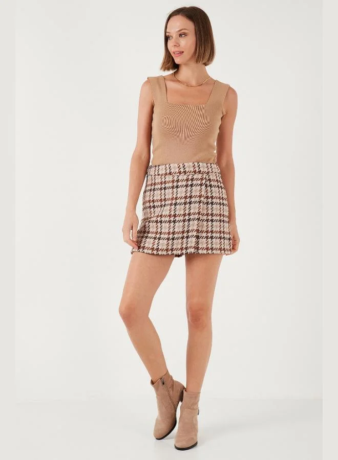 Lela Lela Cotton Blend Regular Fit Winter Short Skirt Women's SHORT SKIRT 61100015