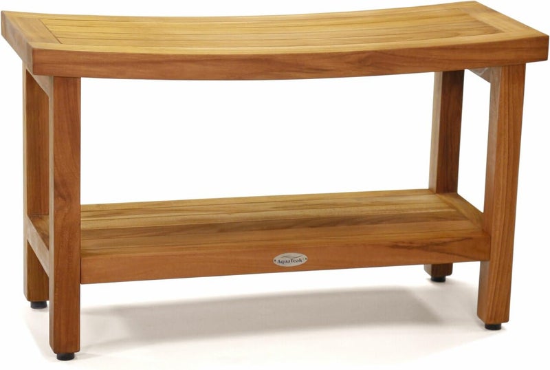 AquaTeak AquaTeak Patented 30 Sumba Teak Shower Bench with Shelf 