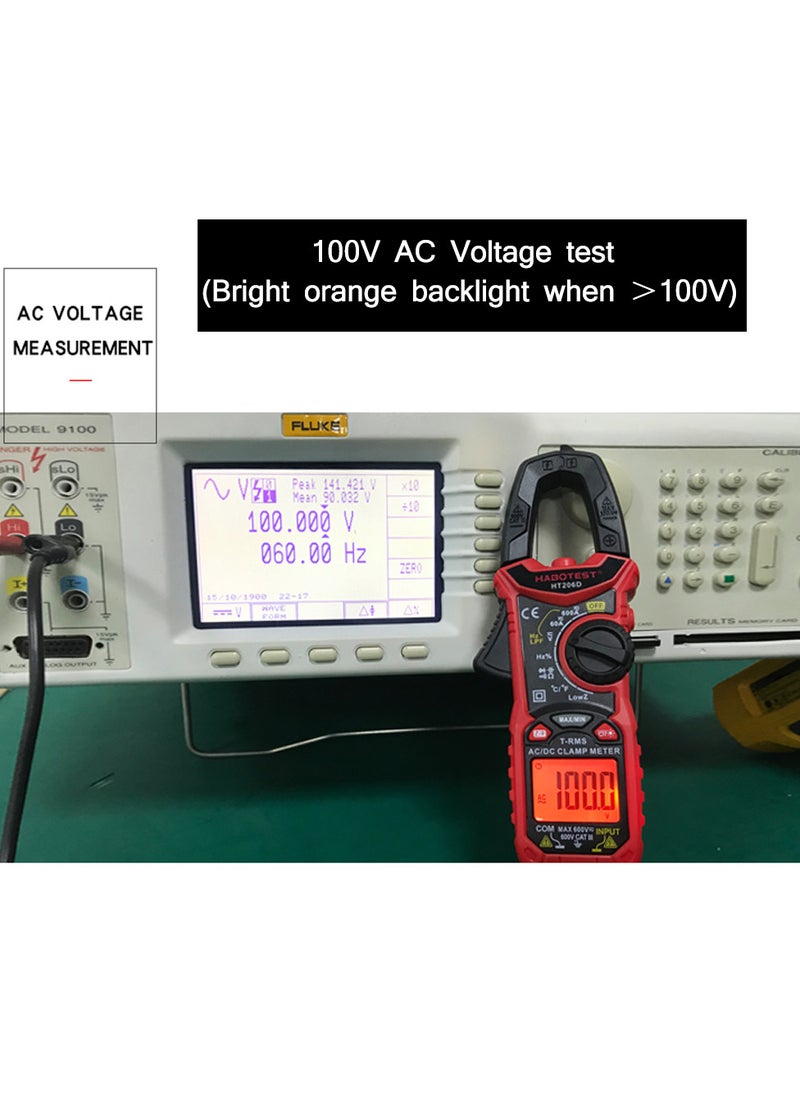 HABOTEST - AC/DC Digital Clamp Meter for Measuring AC/DC Voltage , AC/DC Current, Frequency, Duty Cycle, Diode, Resistance, Continuity, Transistors  Test, NCV Clamp Multimeter - Image 1