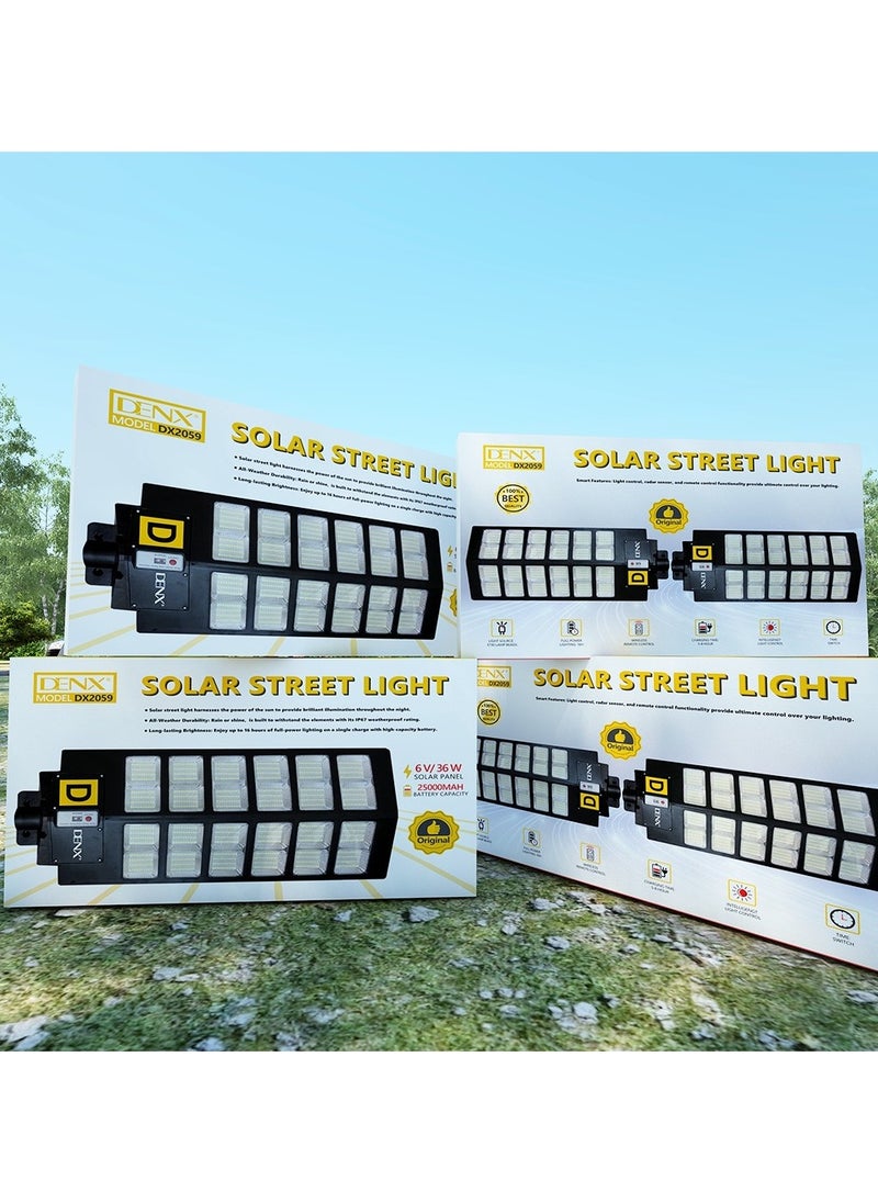 Solar lamp with 25000mAh battery and remote control for road and garden lighting