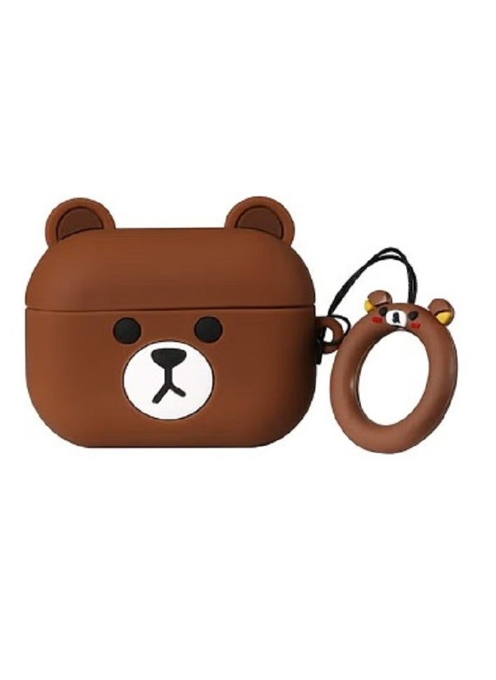 Generic Bear Cartoon Pattern Case Cover For Apple AirPods Pro Brown 