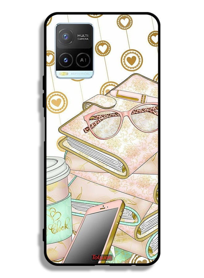 Tolwak غطاء واقي لهاتف فيفو Y21 مع نظارات على الكتب - Image 2