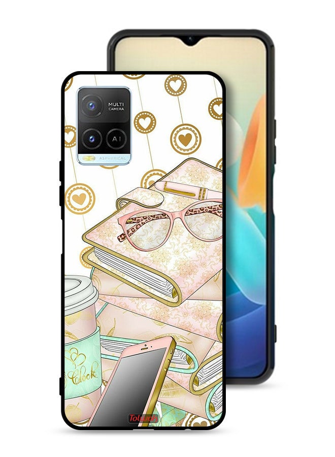 Tolwak غطاء واقي لهاتف فيفو Y21 مع نظارات على الكتب - Image 1