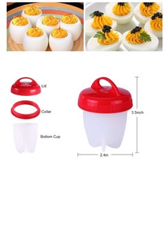 co arma 6-piece set of non-stick silicone molds for boiling and decorating eggs without peeling  - Image 4