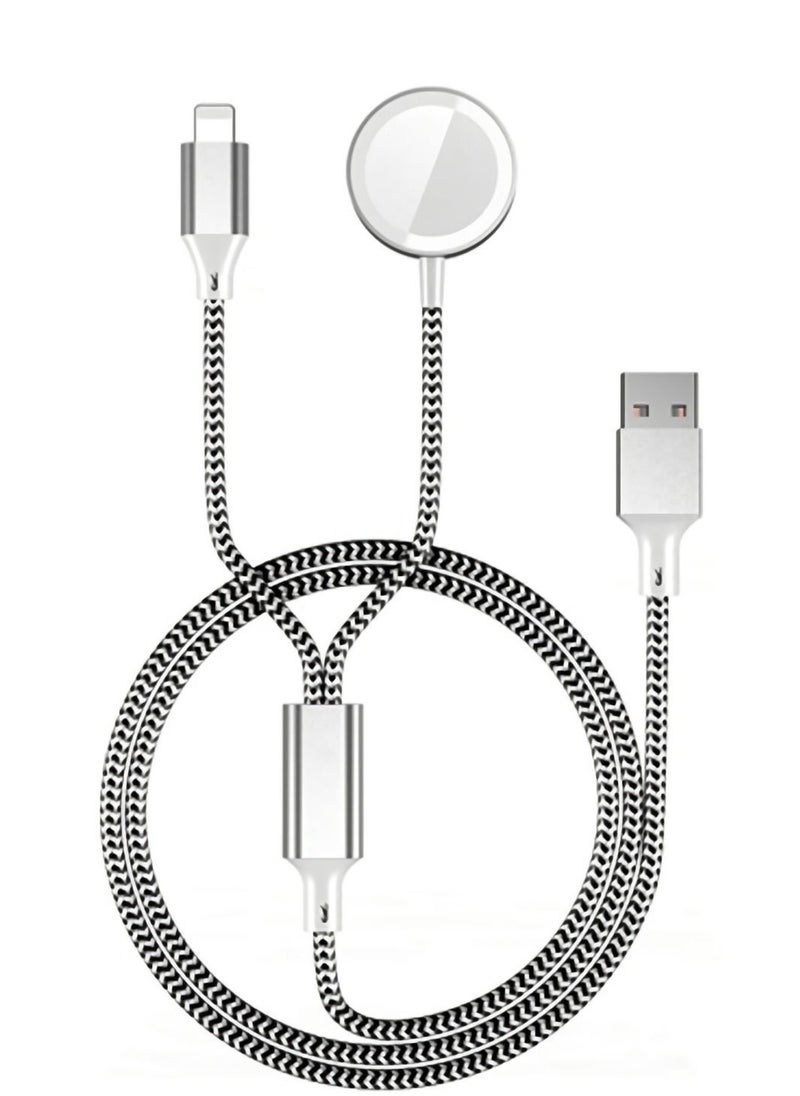 Y&D Watch Charger Magnetic Charging Cord, 2 in 1 Portable Wireless Cable Compatible with Series 7 SE 6 5 4 3 Work for iPhone 13/12 Pro Max / 11 XR/XS/X 8 Plus  - Image 1