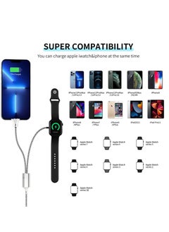 Y&D Watch Charger Magnetic Charging Cord, 2 in 1 Portable Wireless Cable Compatible with Series 7 SE 6 5 4 3 Work for iPhone 13/12 Pro Max / 11 XR/XS/X 8 Plus  - Image 2