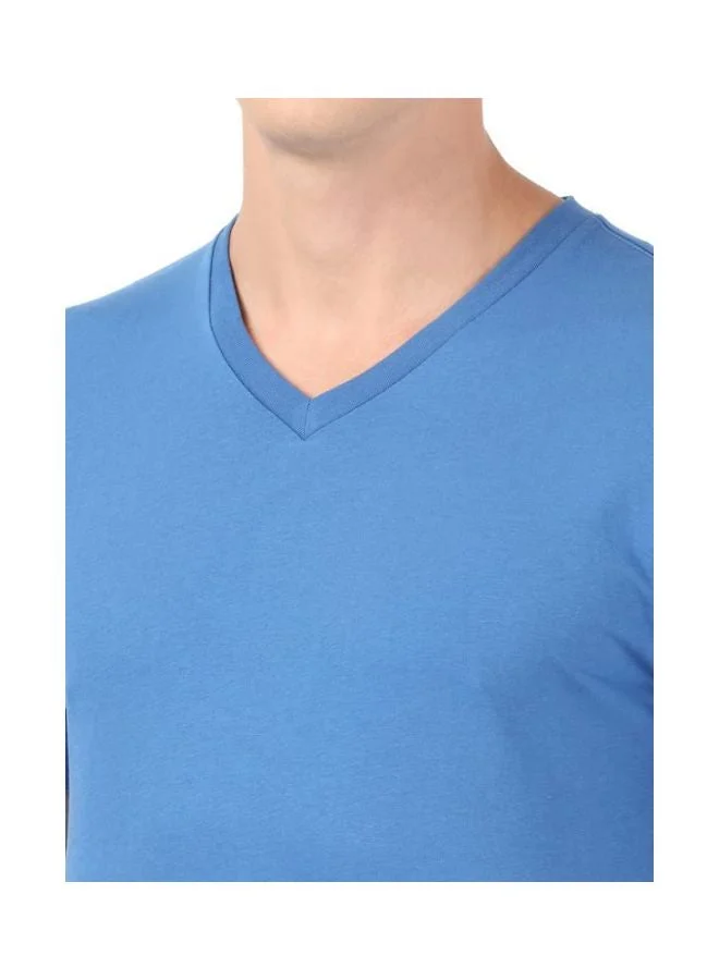 Jockey Bright Cobalt 2726 Men Super Combed Cotton Rich Solid V Neck Half Sleeve T Shirt for Men | Best Price UAE