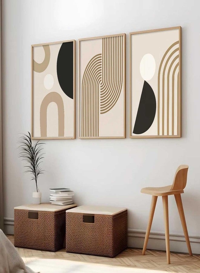 HOTHOUSE Boho Art Home Decoration Painting | Paintings With Frame For Living Room Bed Room Hotel Wall Decor Digital Reprint Set of 3 (13X17 inch) - Image 4