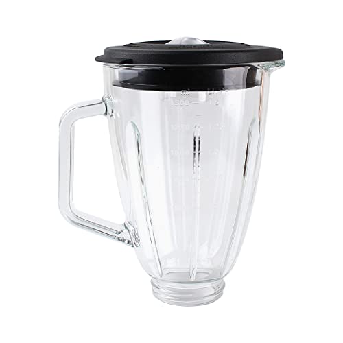 Veterger Replacement parts Glass Jar with lid, Compatible with Hamilton Beach Blenders (6cups) - Image 1