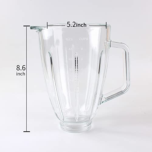Veterger Replacement parts Glass Jar with lid, Compatible with Hamilton Beach Blenders (6cups) - Image 4