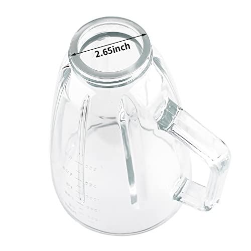 Veterger Replacement parts Glass Jar with lid, Compatible with Hamilton Beach Blenders (6cups) - Image 5