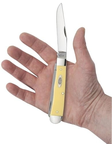 Case XX WR Pocket Knife Yellow Synthetic Trapper High Carbon Steel Blades Item #161 - (3254 CS) - Length Closed: 4 1/8 Inches - Image 2
