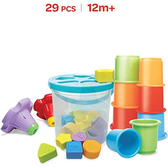 3IN1 ESSENTIAL SET – EDUCATIONAL SORTING AND STACKING TOY – MONTESSORI LEARNING SENSORY GAME – FINE MOTOR SKILLS DEVELOPMENT TOY FOR GIFTING & BIRTHDAYS – 29 PCS – 12M+ - Image 3