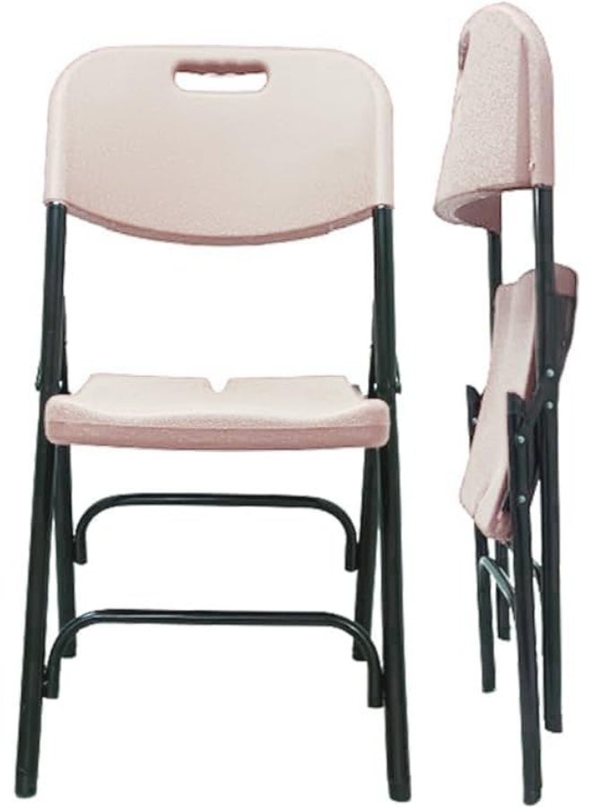 كرسي من للاستخدام الداخلي والخارجي والحفلات، قابل للطي والتكديس مع سطح مانع للانزلاق وقضبان دعم متينة، مصنوع من البلاستيك والفولاذ متعدد الألوان - Image 2