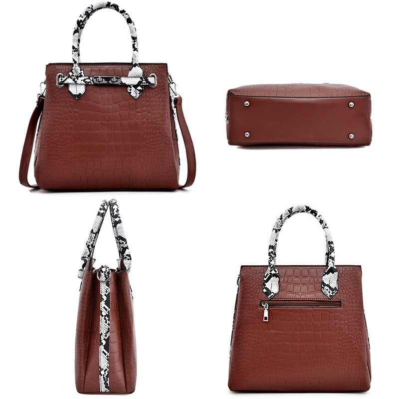 New Fashion Light Luxury Women'S Handbag Large Capacity Crocodile Shoulder Bag Crossbody Bag Luxury Snake Wallet - Image 4