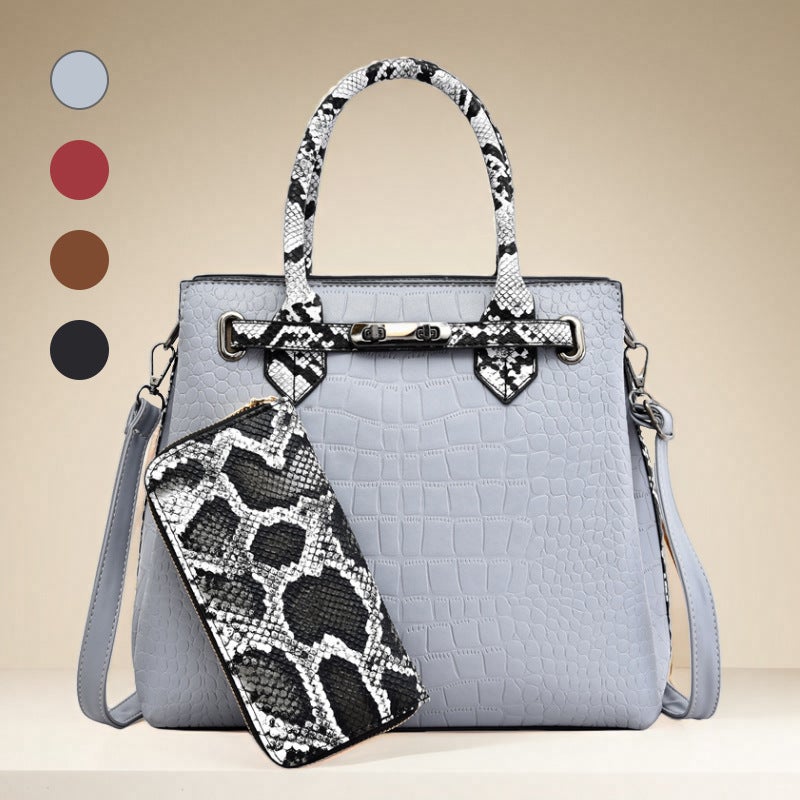 New Fashion Light Luxury Women'S Handbag Large Capacity Crocodile Shoulder Bag Crossbody Bag Luxury Snake Wallet - Image 2