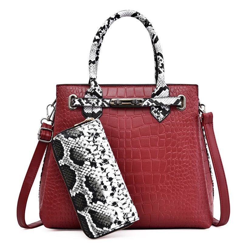 New Fashion Light Luxury Women'S Handbag Large Capacity Crocodile Shoulder Bag Crossbody Bag Luxury Snake Wallet - Image 1