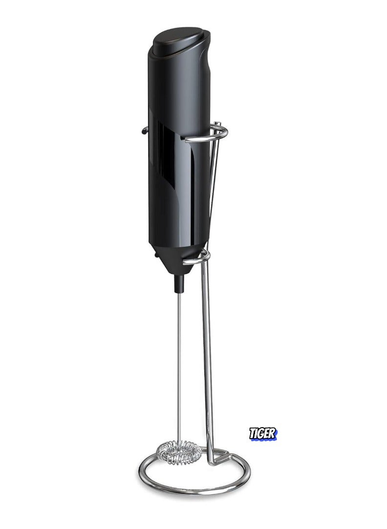 TIGER Electric Milk Frother Handheld with Stainless Steel Stand – Battery Powered Foam Maker, Whisk Drink Mixer for Coffee, Frappe, Latte, Matcha, Hot Chocolate – Easy to Use, Lightweight, Portable  - Image 1
