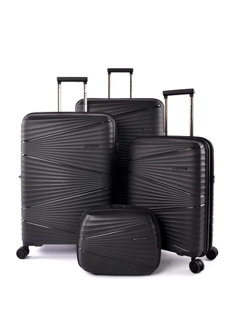 ماجلان طقم سفر فاخر من ماجلان مصنوع من مادة البولي بروبيلين الصلبة للجنسين ببطانه مميزة TZ / 4P