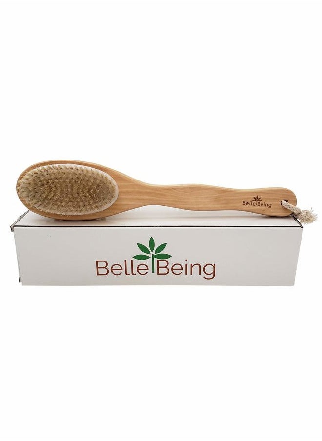 Belle Being Dry Brush for Cellulite and Lymphatic Drainage. Dry Brushing Body Brush Set. Double Sided Bristle Brush Works as Body Exfoliator, Shower Brush, Exfoliating Brush, and Cellulite Massager, Gifts for Mom  - Image 2