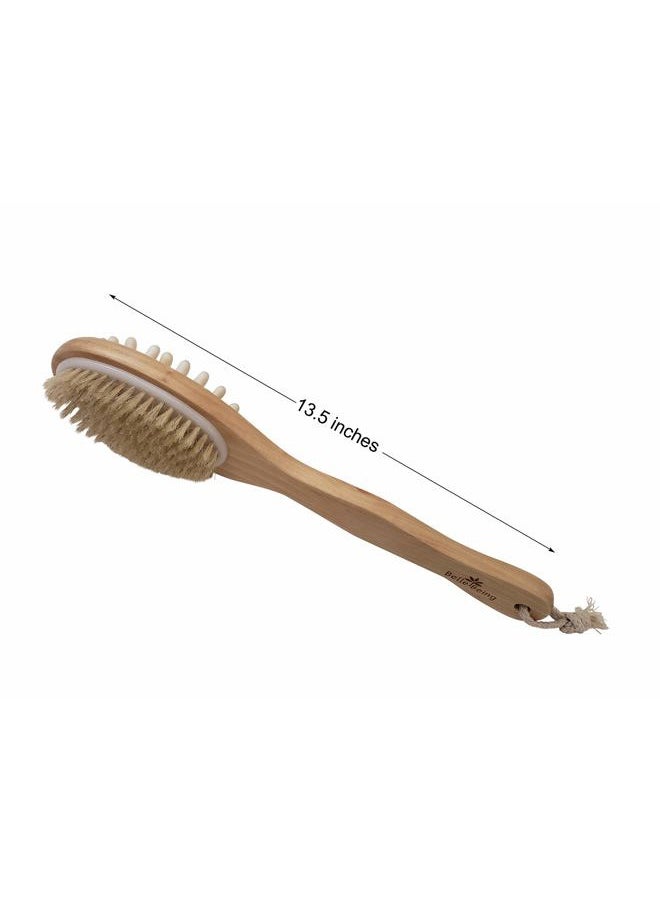 Belle Being Dry Brush for Cellulite and Lymphatic Drainage. Dry Brushing Body Brush Set. Double Sided Bristle Brush Works as Body Exfoliator, Shower Brush, Exfoliating Brush, and Cellulite Massager, Gifts for Mom  - Image 5