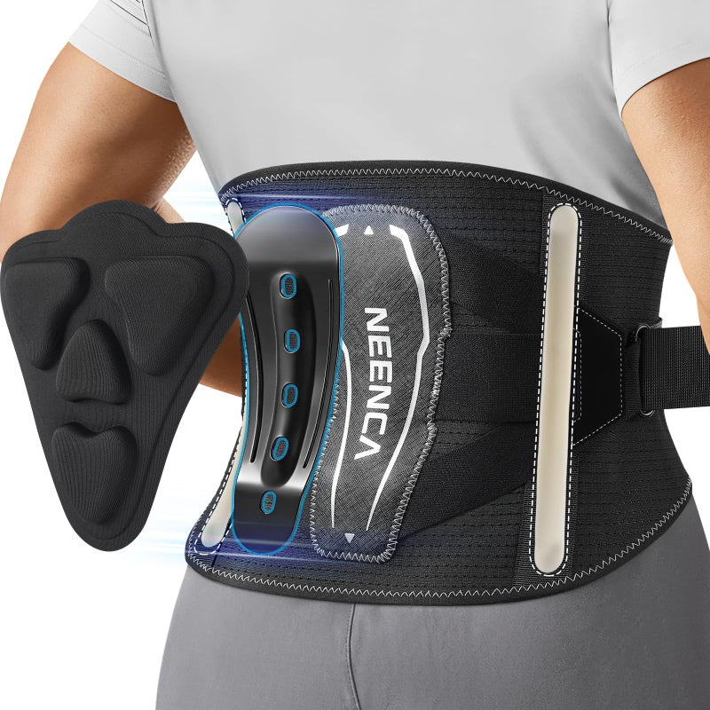 NEENCA Back Brace for Lower Back Pain with Bionic Support System, Adjustable Lumbar Support Belt for Women & Men with Lumbar Support 3D Pad, Breathable Mesh for Herniated Disc, Sciatica, Scoliosis... - Image 1