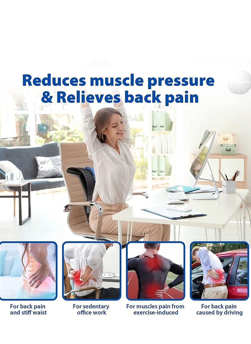 Generic - Back Stretcher - 3 Heights Adjustable Back Stretcher for Pain Relief, Lower Back Stretcher with Massaging Points & Cushion Foam, Spine Deck for Office Chair, Car, Travel(Blue) - Image 1