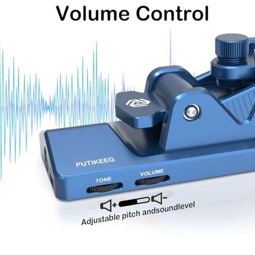 Putikeeg Mini CW Key Morse Radio HAM Big Double Paddle Morse Code Key Aluminum Alloy Body with Speaker Base Grey - Image 2