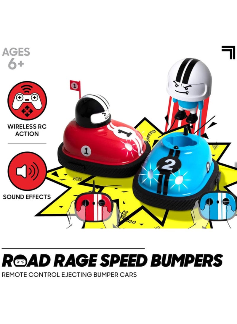 DIGI CORE Pop Up Remote Control Bumper Cars With Ejecting Drivers Toys For Kids & Adults Road Rage RC Speed Bumper Cars, Mini Remote Controlled Ejector Vehicles, 2 Player Head to Head Battle, Crash into Opponents, 2.4 GHz, Red and Blue, Ages 6 And Up  - Image 5