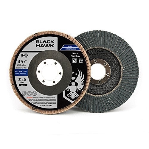 BHA Grinding and Sanding Flap Discs T27, 4-1/2" x 7/8", 40 Grit - 10 Pack - Image 2