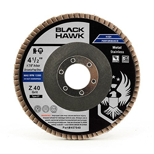 BHA Grinding and Sanding Flap Discs T27, 4-1/2" x 7/8", 40 Grit - 10 Pack - Image 5