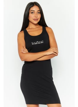 JOHN RICHMOND Women Brand Logo Mini Dress, Black  - Image 1