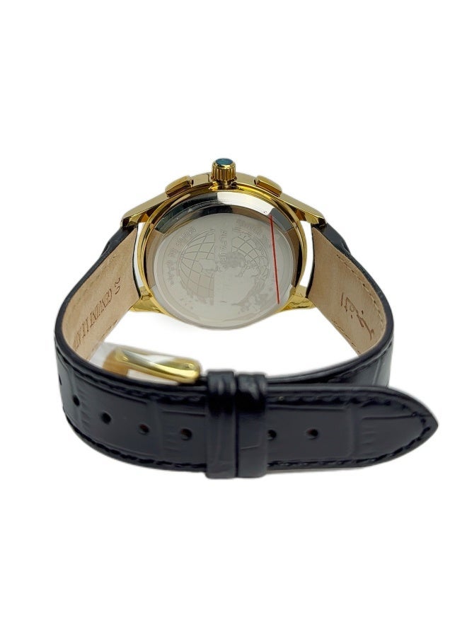 Analogue and digital dual-display Gold circular dial wristwatch,  Minimalist and fashionable style watch WW-22GWL-HS - Image 3