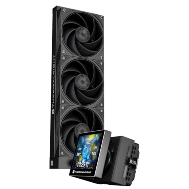 Stream Vision 360 Black CPU Liquid Cooler, 3.5in Magnetic Embedded Fan LCD Screen, 640x480 Resolution, Freely Defined Display Screen, 2400RPM Speed, Compatible with AM5, lga1851/1700/115x - Image 1