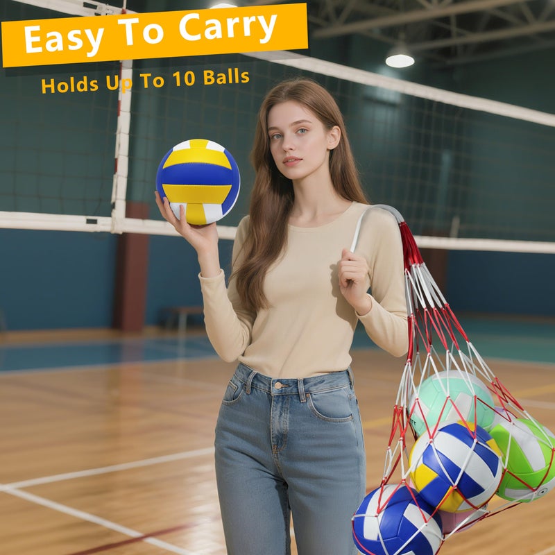 Magicorange Volleyball, 6 Pack Official Size 5 Volleyballs- PU Leather Indoor Outdoor Soft Touch Recreational Volleyballs for Beach Play, Game,Gym,Training -Includes Ball Pump (Multicolored) - Image 4