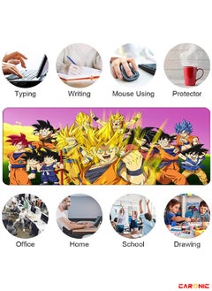 CARONIC Large Gaming Mouse Pad with Superior Micro Weave Cloth Extended Desk Mousepad with Stitched Edges Non-Slip Base Water Resist Keyboard Pad For Gamer And Office Home DBZ 245  - Image 2