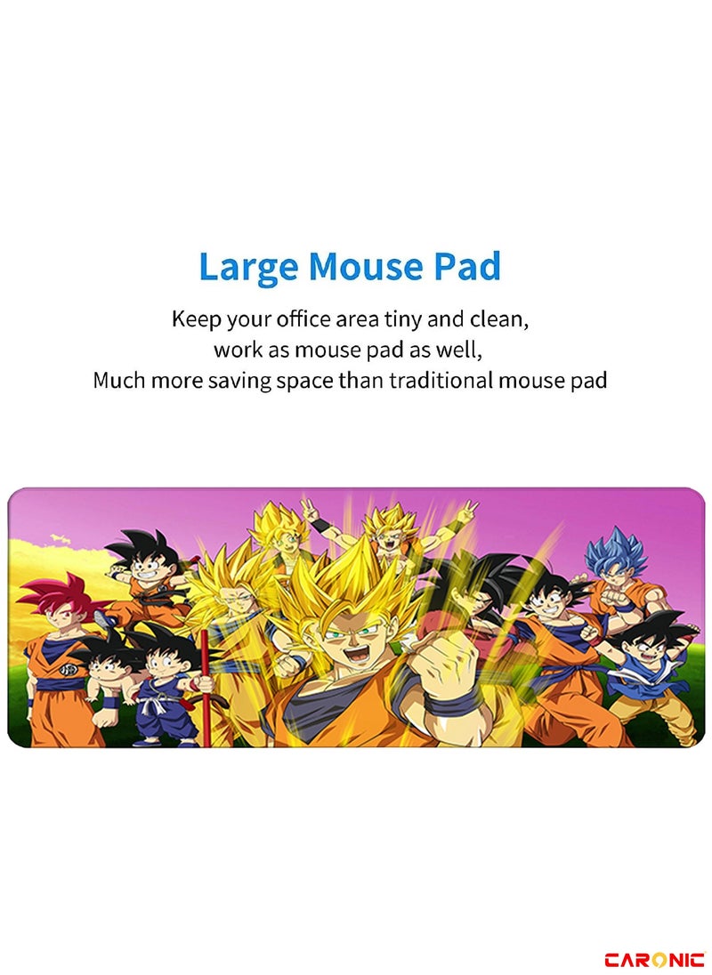 CARONIC - Large Gaming Mouse Pad with Superior Micro Weave Cloth Extended Desk Mousepad with Stitched Edges Non-Slip Base Water Resist Keyboard Pad For Gamer And Office Home DBZ 245 - Image 1