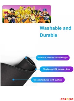 CARONIC Large Gaming Mouse Pad with Superior Micro Weave Cloth Extended Desk Mousepad with Stitched Edges Non-Slip Base Water Resist Keyboard Pad For Gamer And Office Home DBZ 245  - Image 5