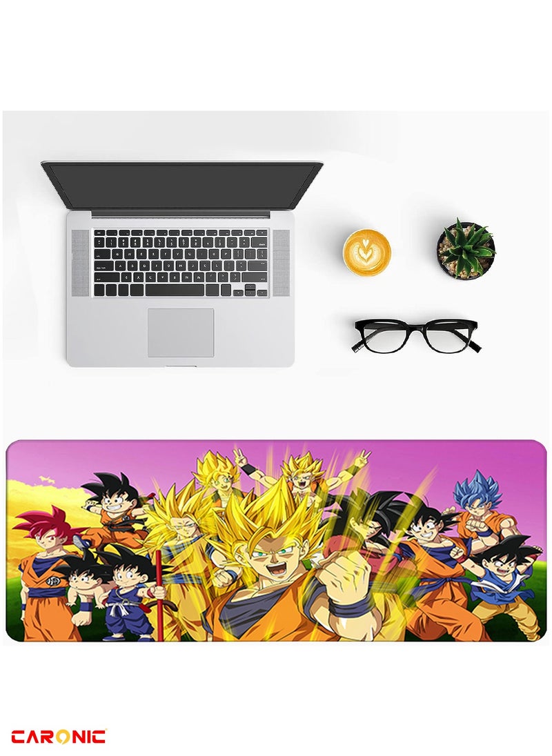 CARONIC - Large Gaming Mouse Pad with Superior Micro Weave Cloth Extended Desk Mousepad with Stitched Edges Non-Slip Base Water Resist Keyboard Pad For Gamer And Office Home DBZ 245 - Image 1