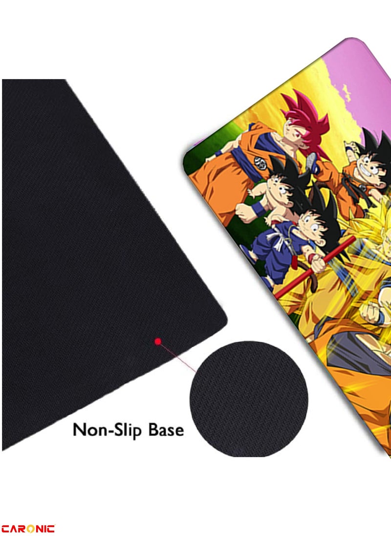 CARONIC - Large Gaming Mouse Pad with Superior Micro Weave Cloth Extended Desk Mousepad with Stitched Edges Non-Slip Base Water Resist Keyboard Pad For Gamer And Office Home DBZ 245 - Image 1